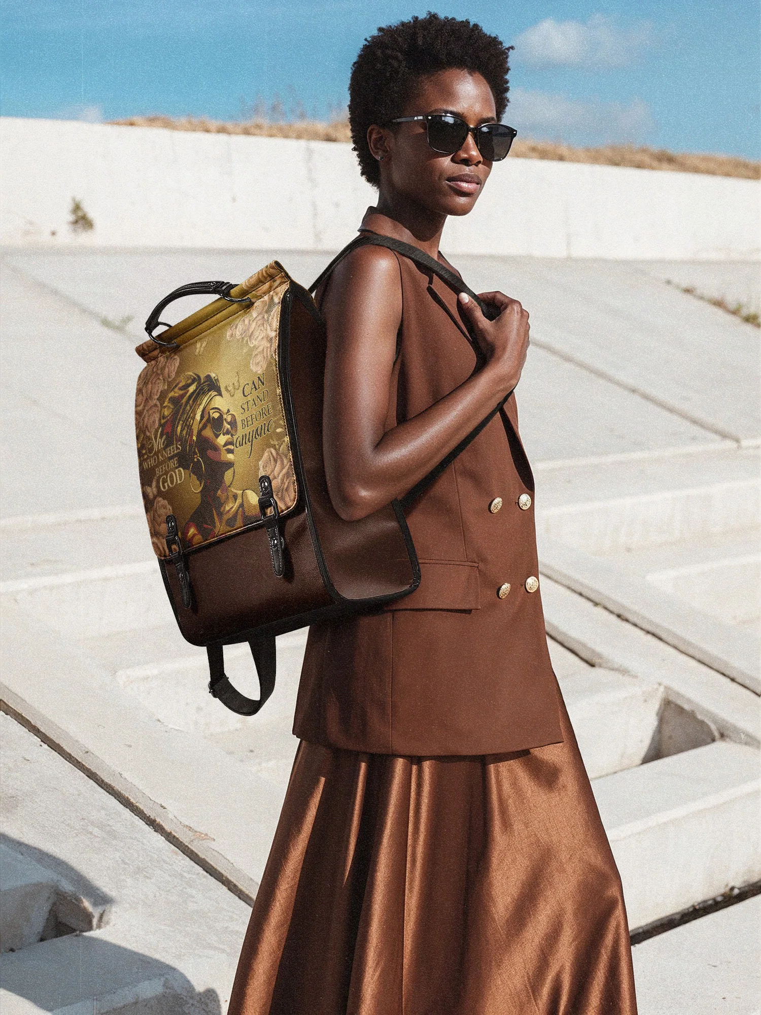 "Godfidence" Leather Backpack - Image 4