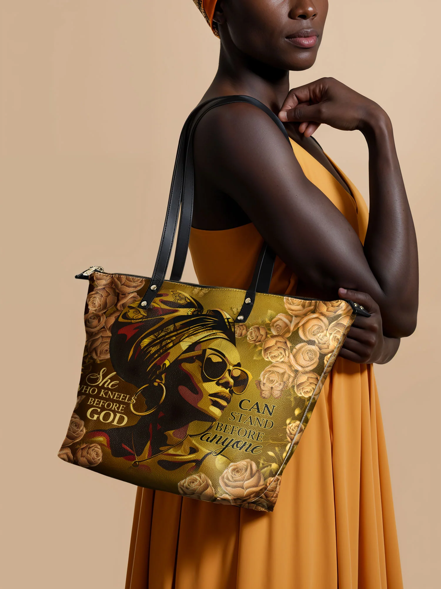 "Godfidence" Leather Tote Bag - Image 3
