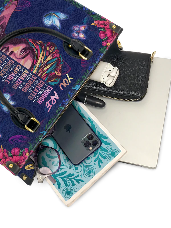 "Imani" Blue Orchid Leather Handbag - Image 18