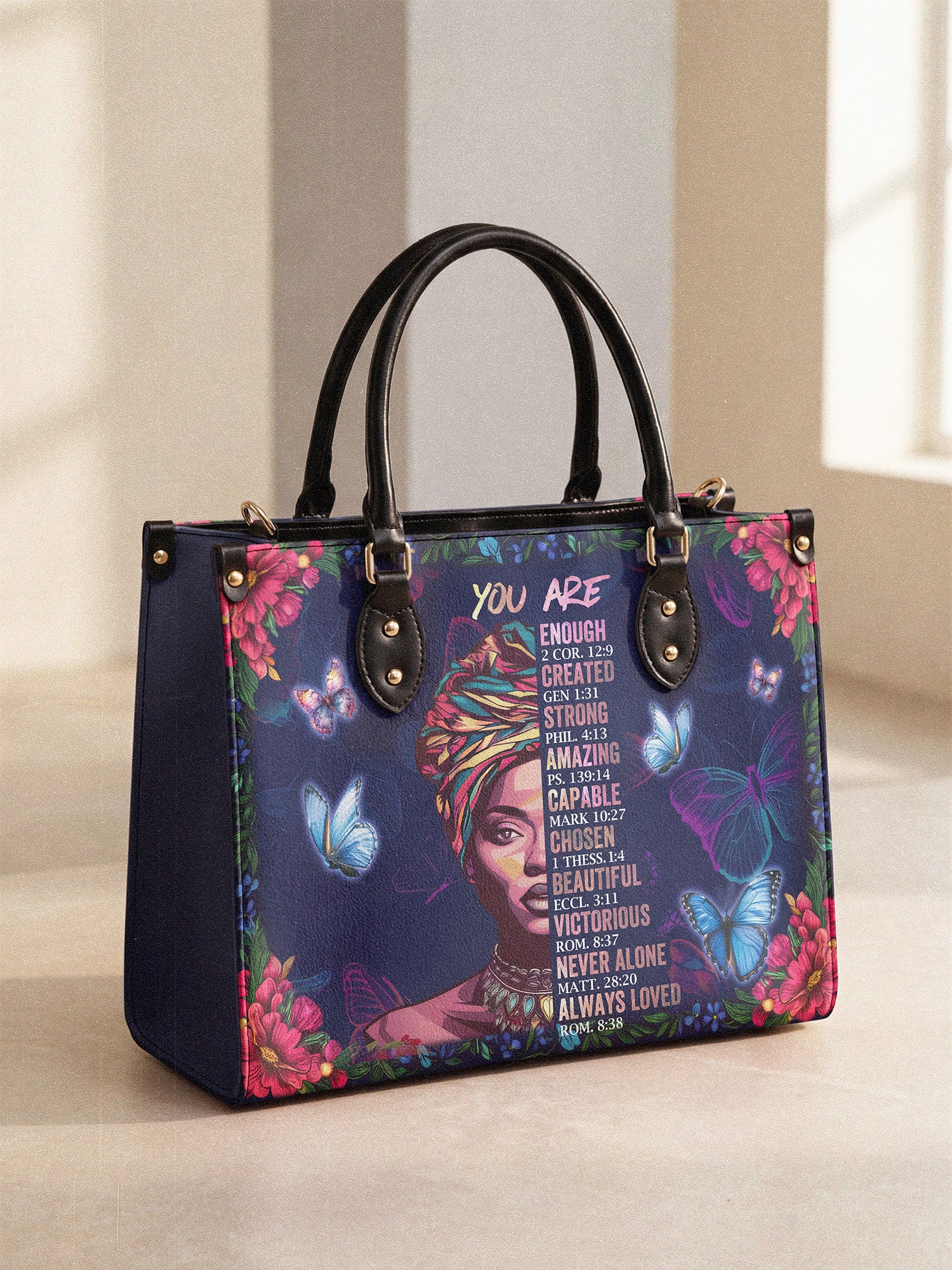"Imani" Blue Orchid Leather Handbag - Image 4
