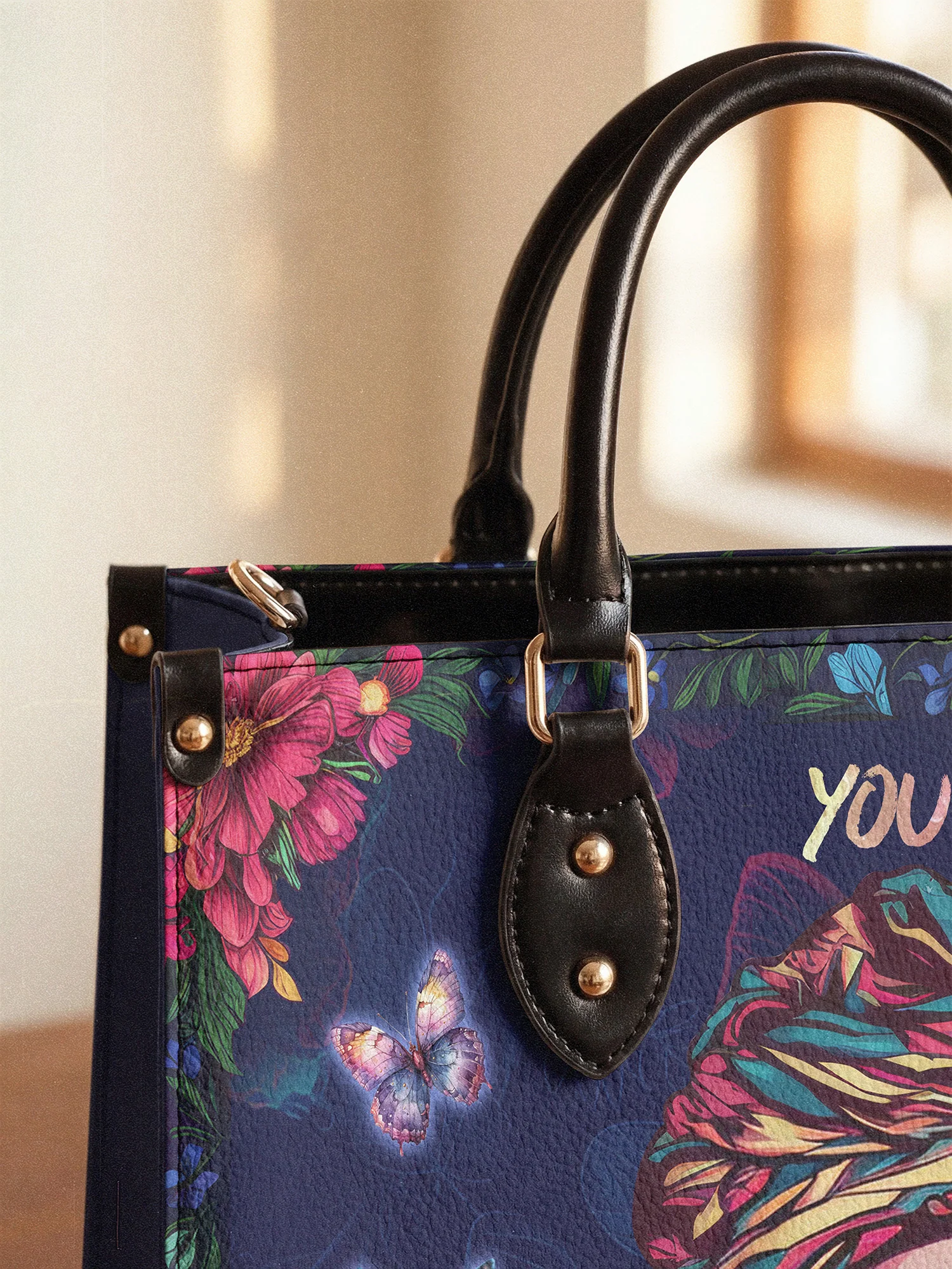 "Imani" Blue Orchid Leather Handbag - Image 5
