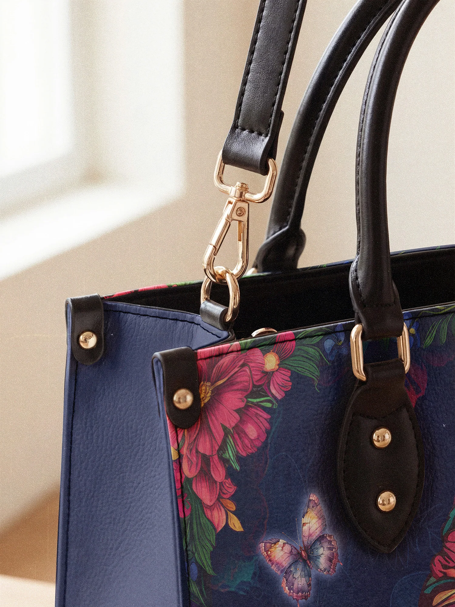 "Imani" Blue Orchid Leather Handbag - Image 6