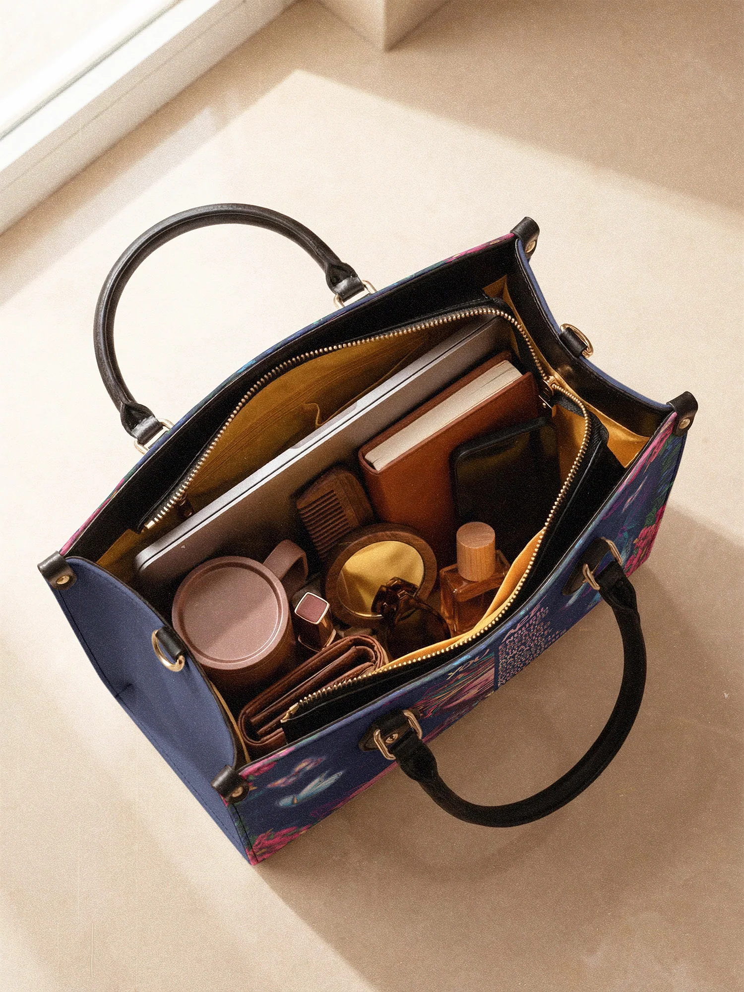 "Imani" Blue Orchid Leather Handbag - Image 9