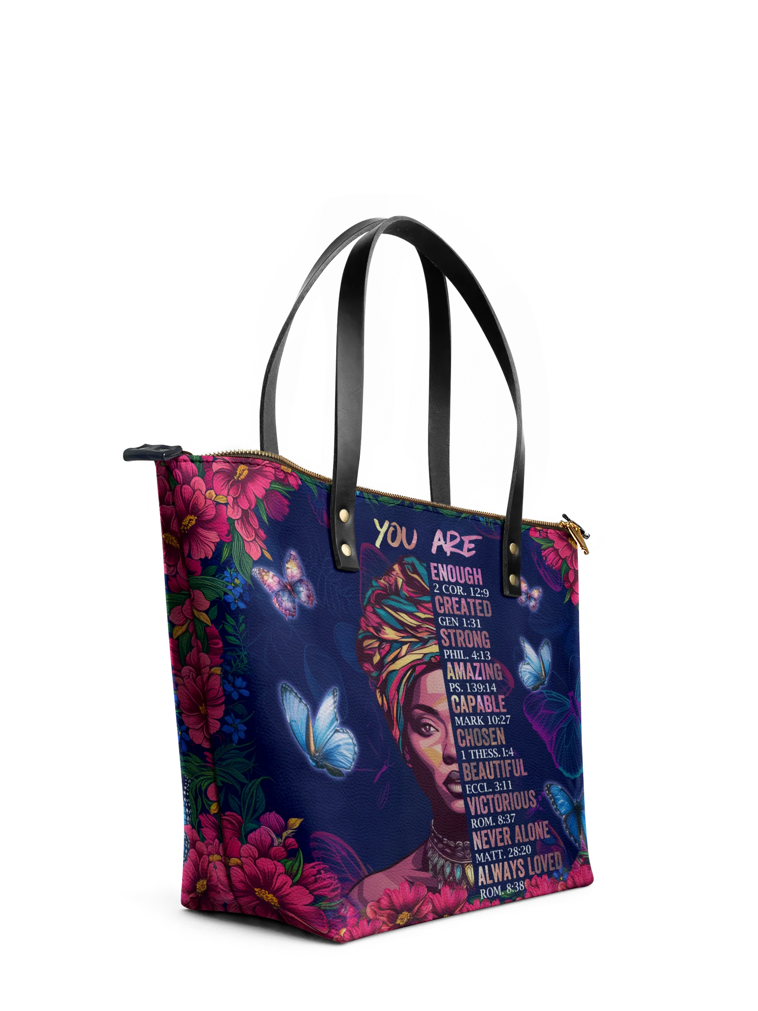 "Imani" Blue Orchid Leather Tote Bag - Image 6