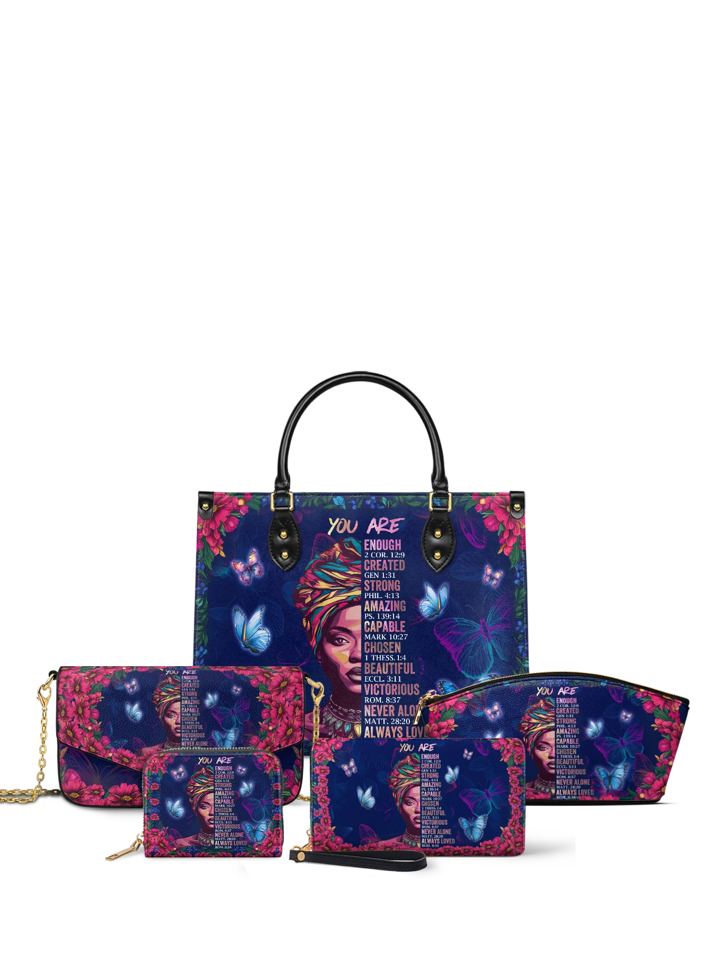 "Imani" Blue Orchid Envelope Chain Crossbody Bag Bundle