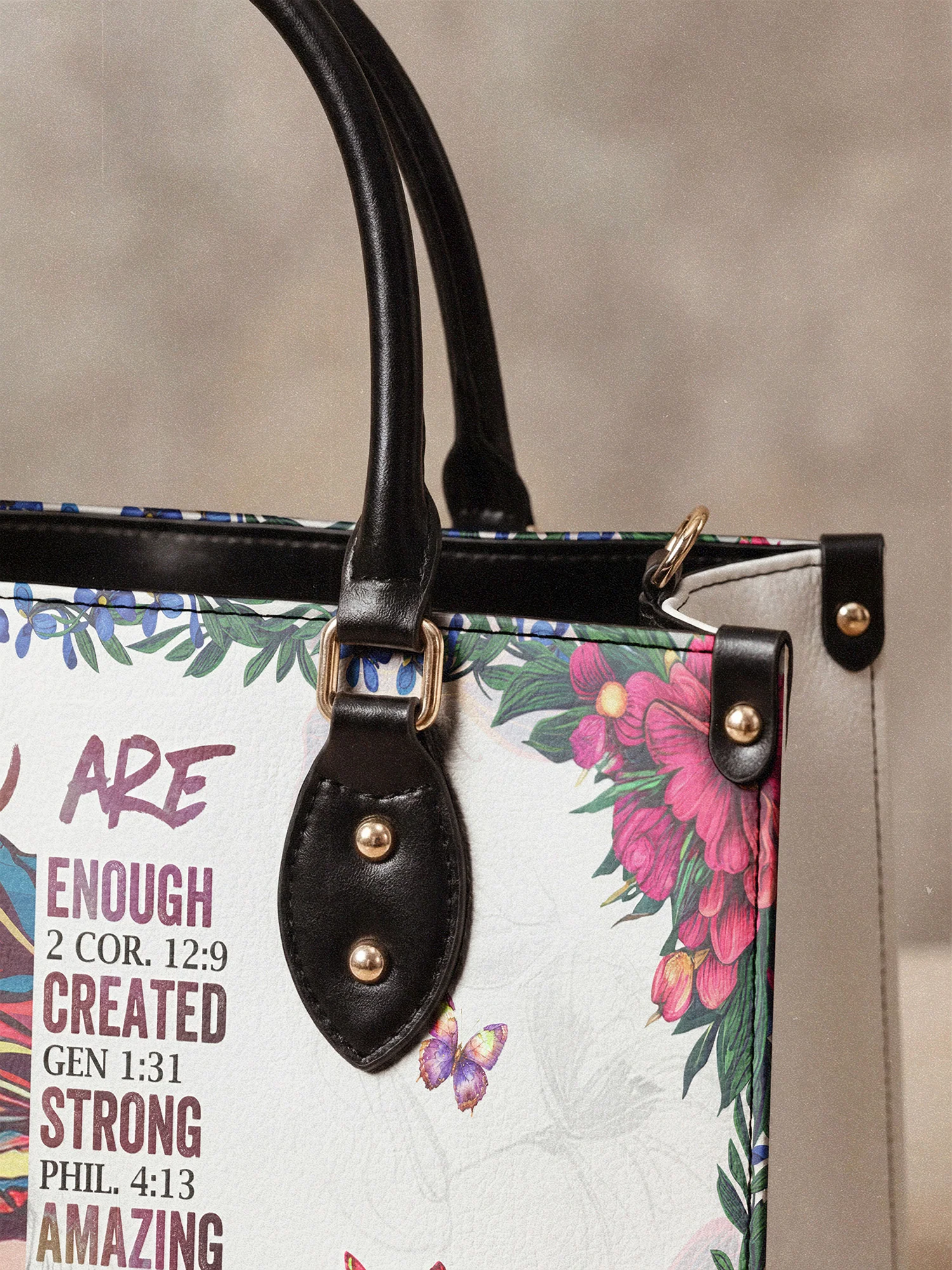 "Imani" Dove White Leather Handbag - Image 5