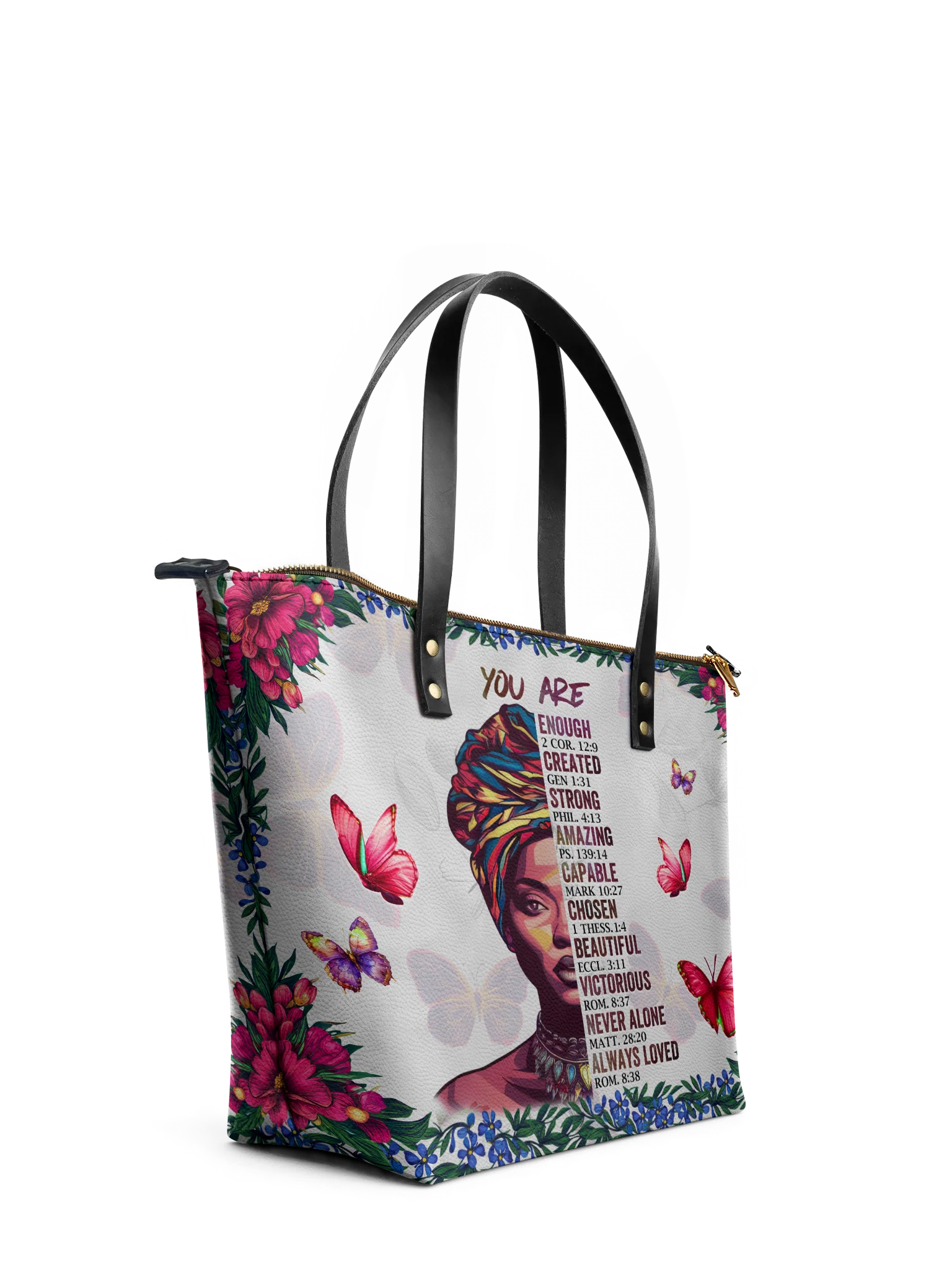 "Imani" Dove White Leather Tote Bag - Image 5