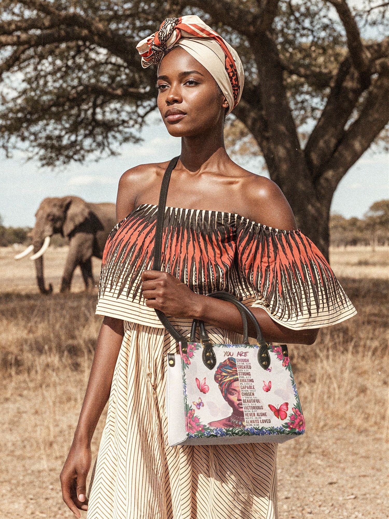 "Imani" Dove White Small Leather Handbag - Image 3