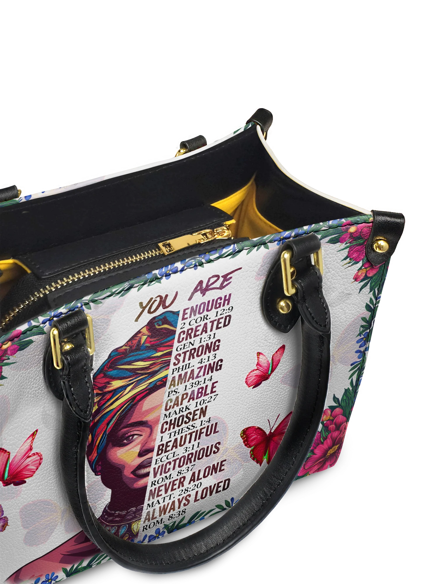 "Imani" Dove White Small Leather Handbag - Image 6