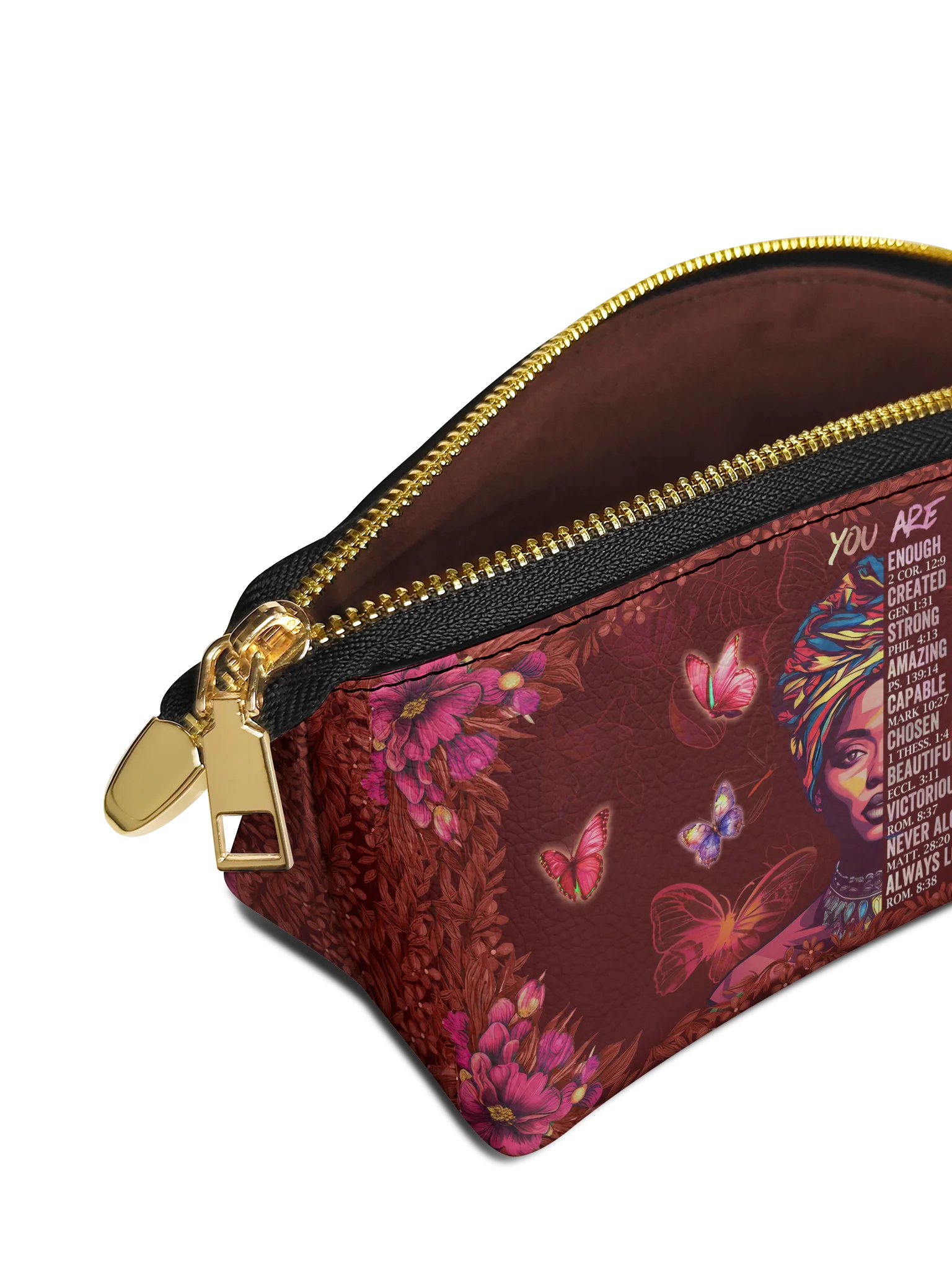 "Imani" Pomegranate Red Eclipse Makeup Bag - Image 4