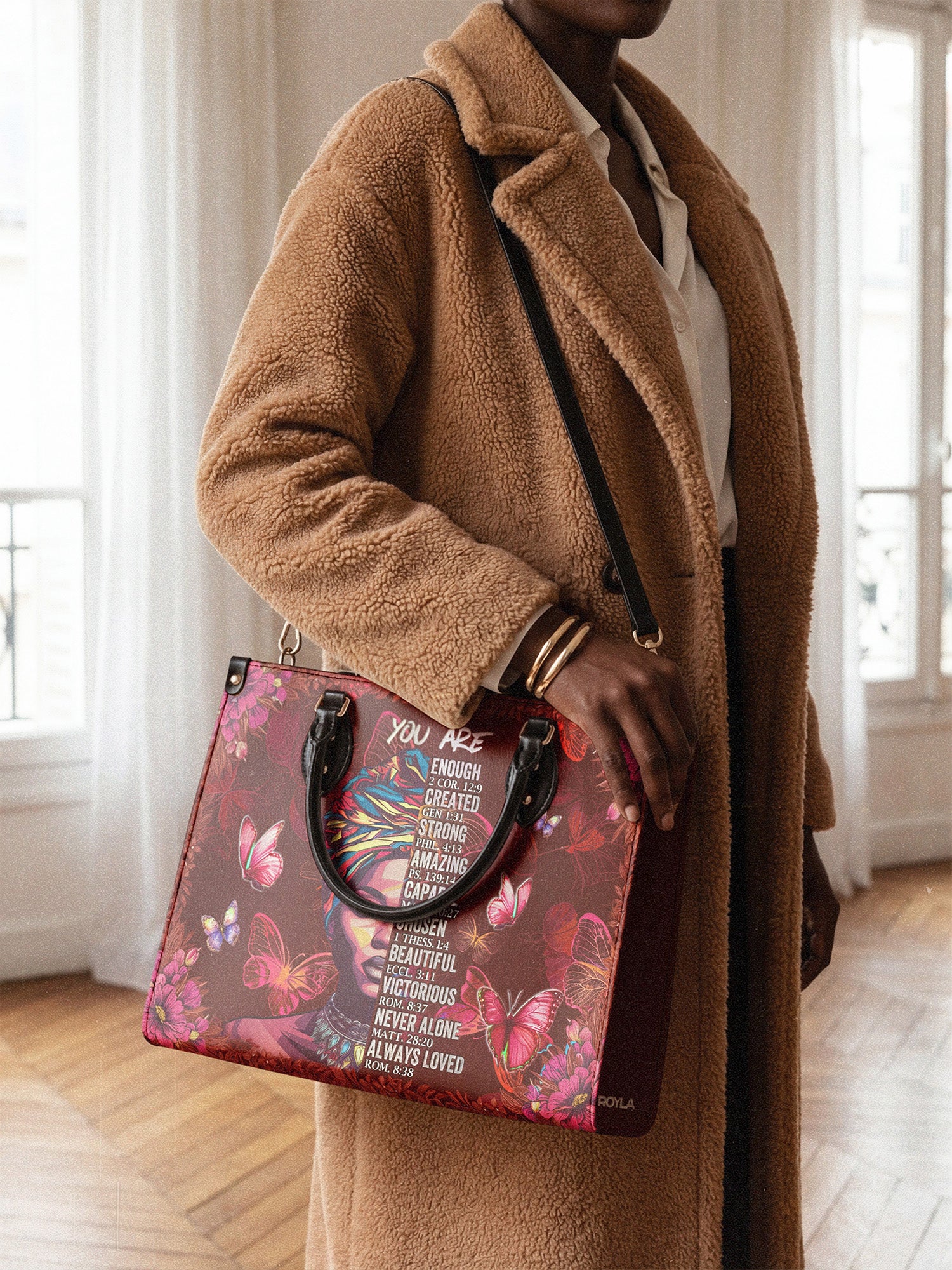 "Imani" Pomegranate Red Leather Handbag - Image 3