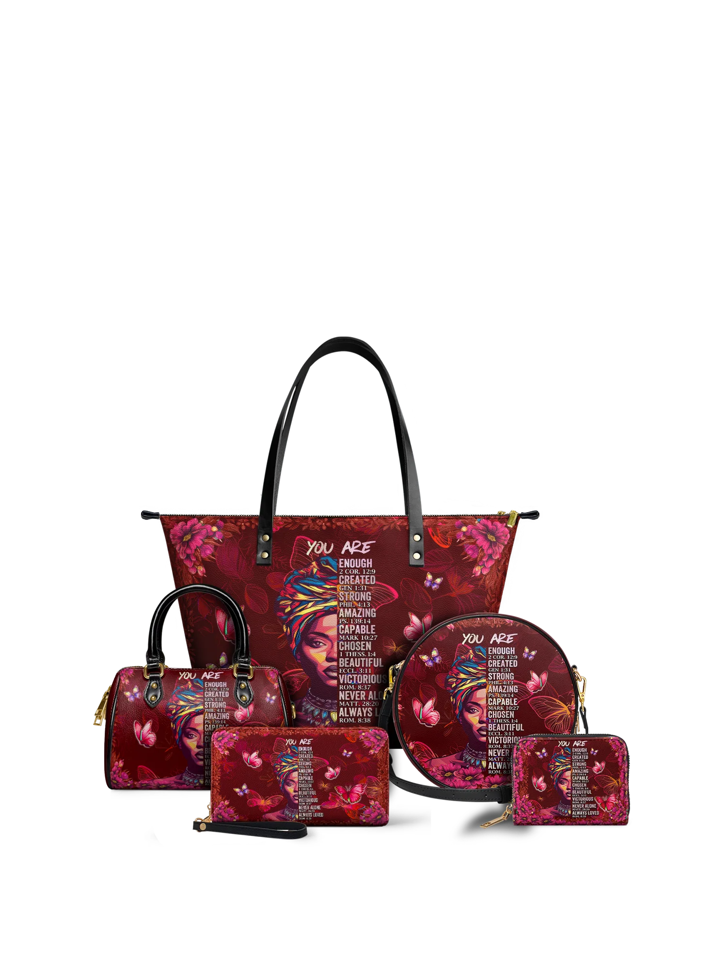 "Imani" Pomegranate Red Leather Tote Bag - Image 9