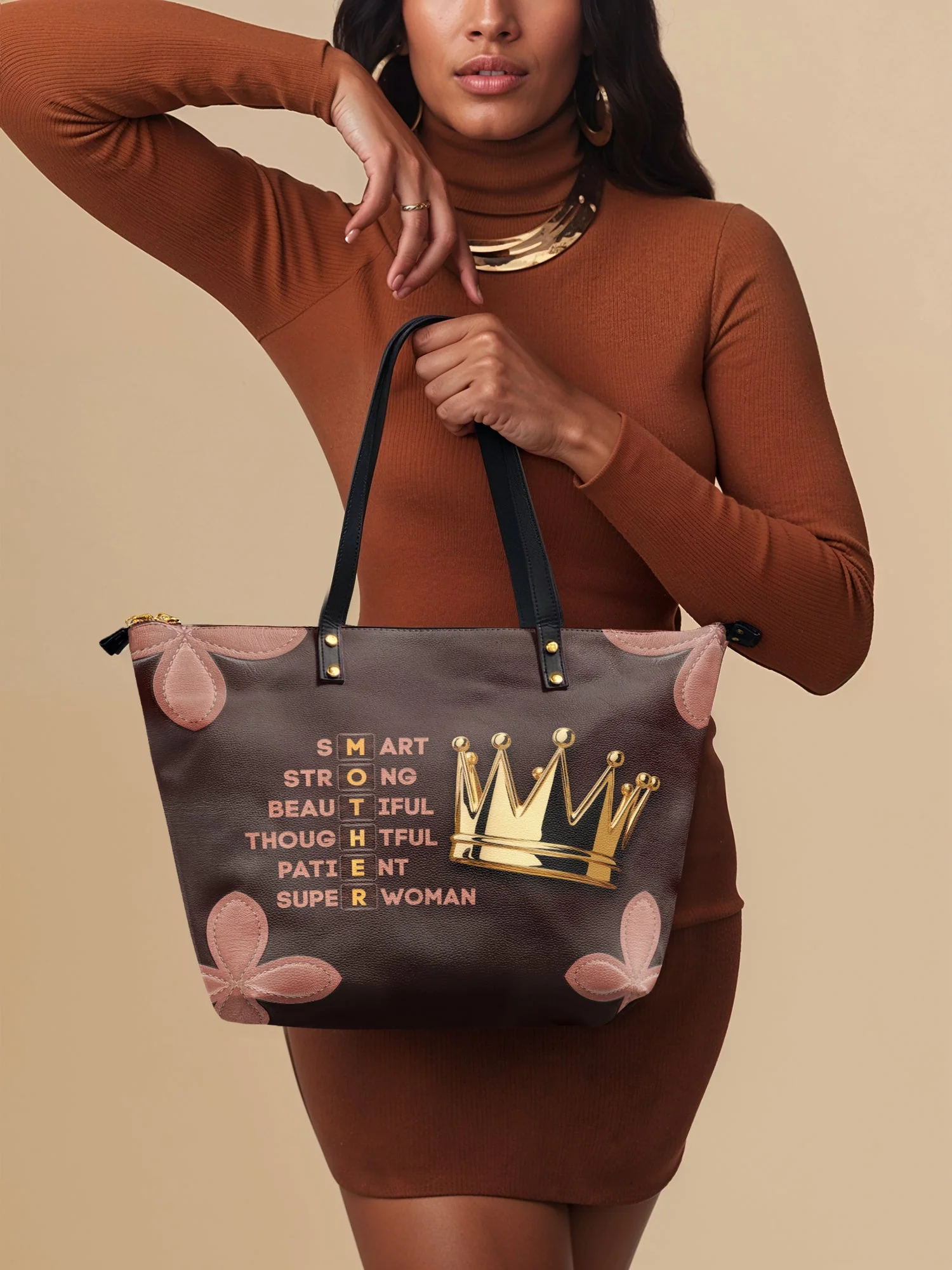 "Imarimom" Leather Tote Bag - Image 3