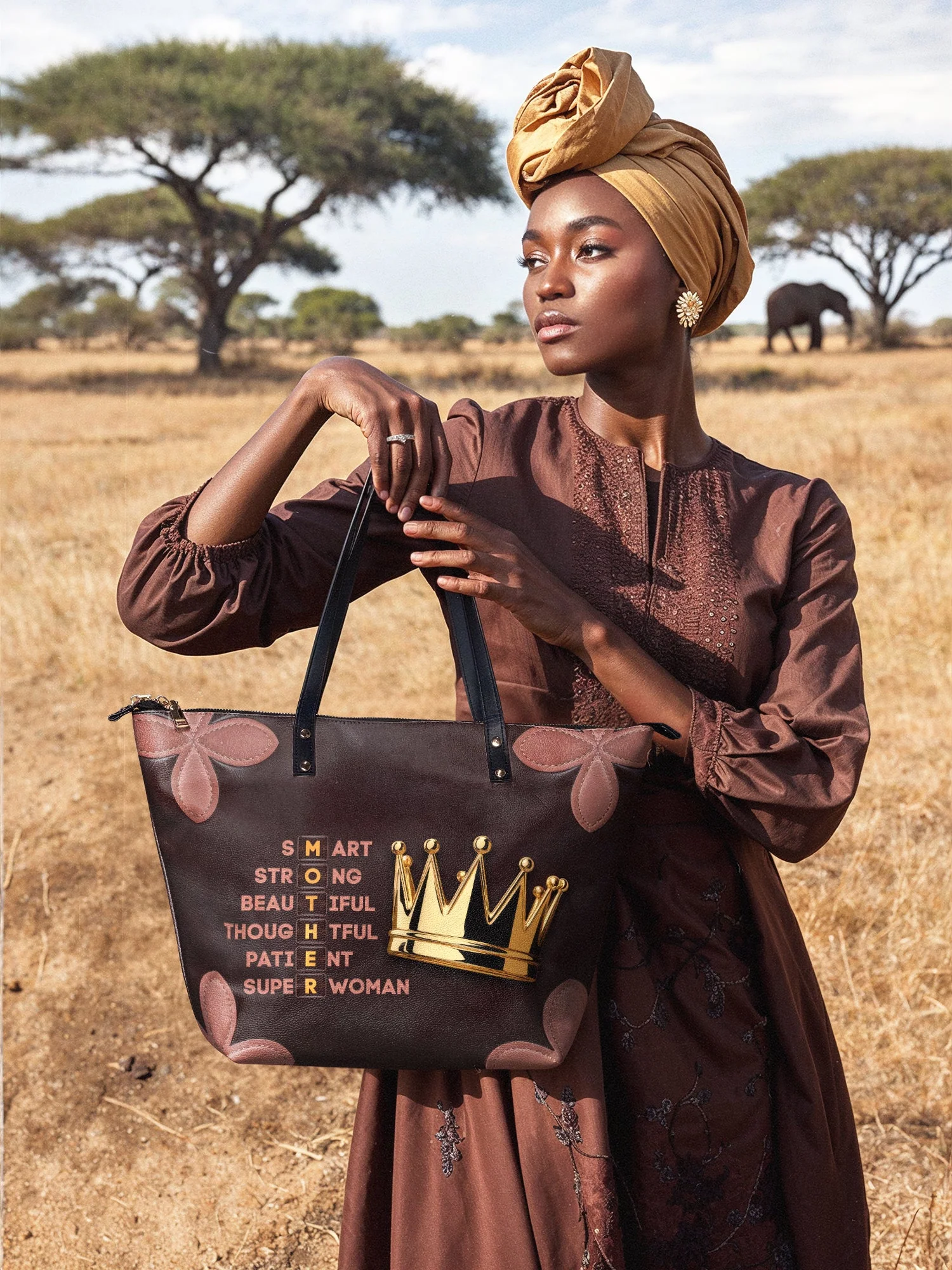 "Imarimom" Leather Tote Bag - Image 5