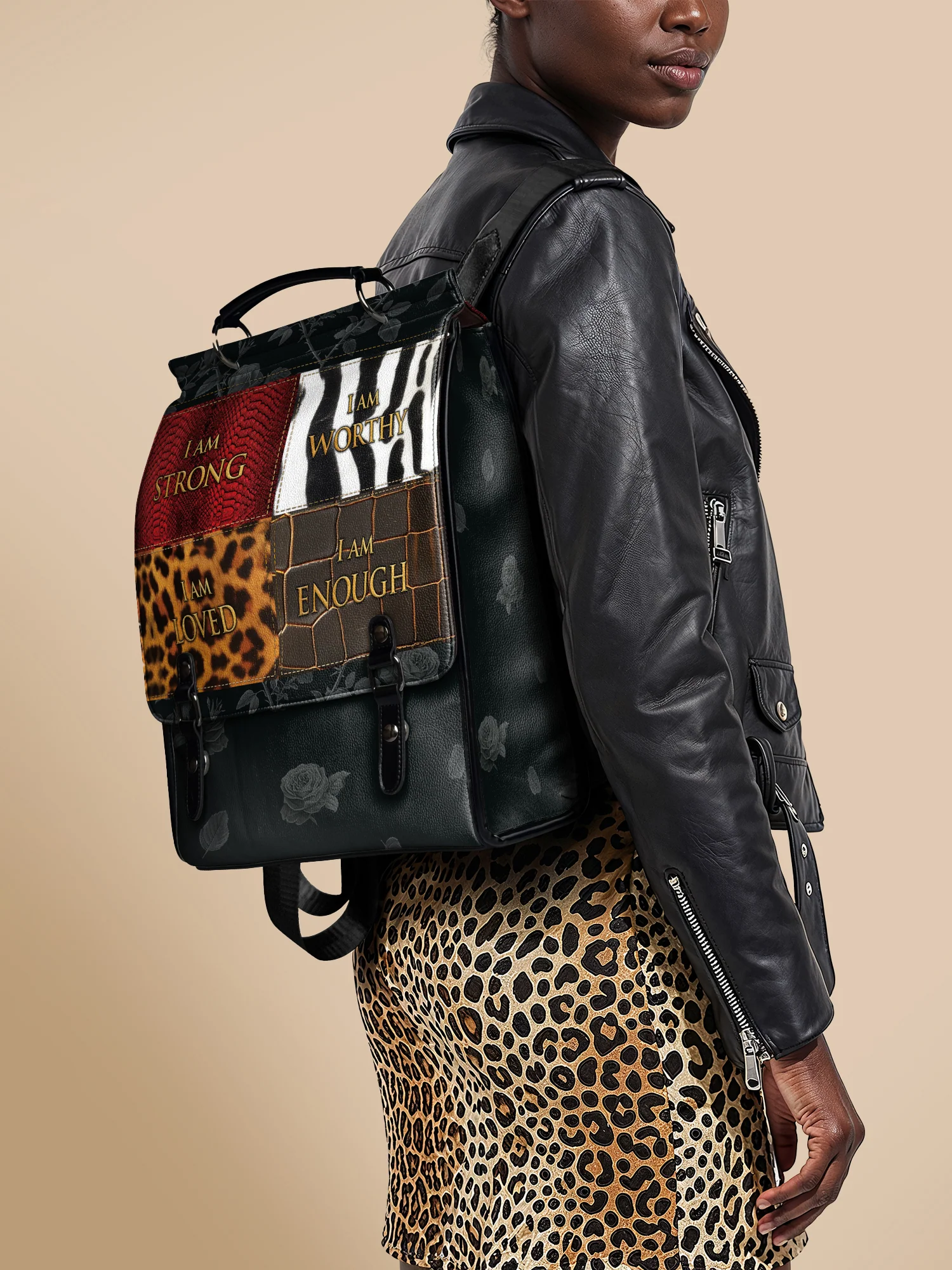 "Kadia" Leather Backpack - Image 2