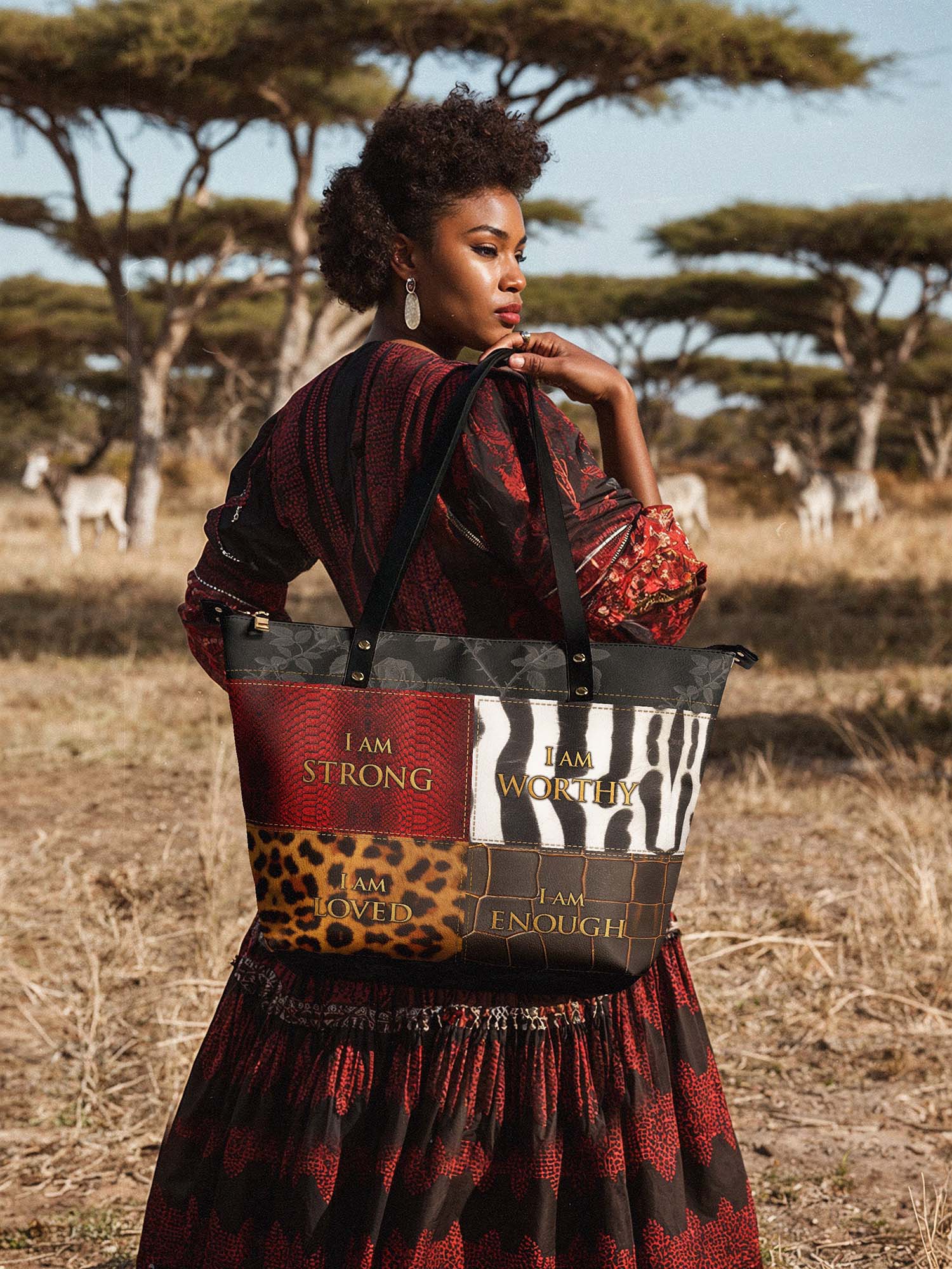 "Kadia" Leather Tote Bag - Image 4