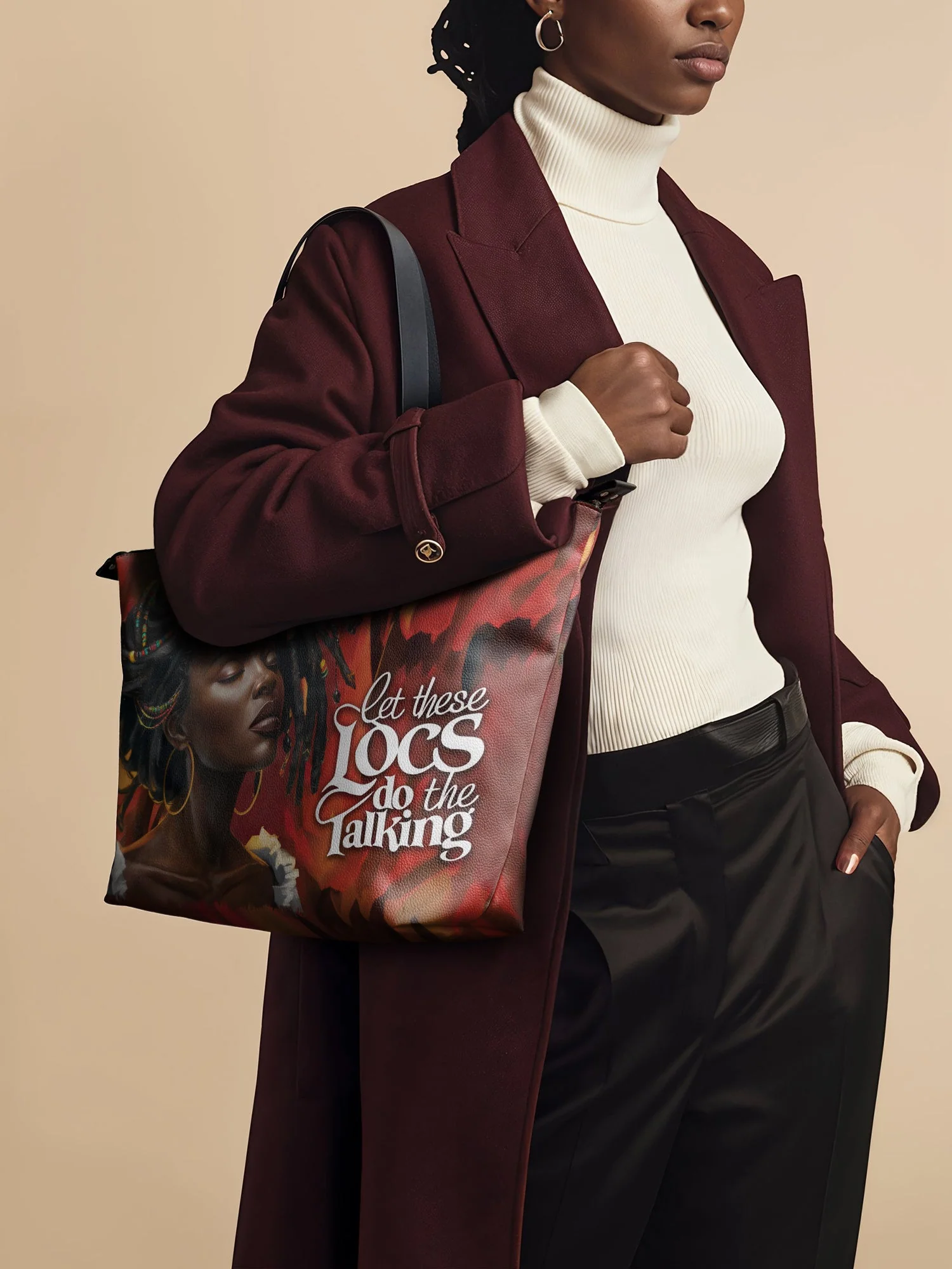 "Locella" Leather Tote Bag - Image 3