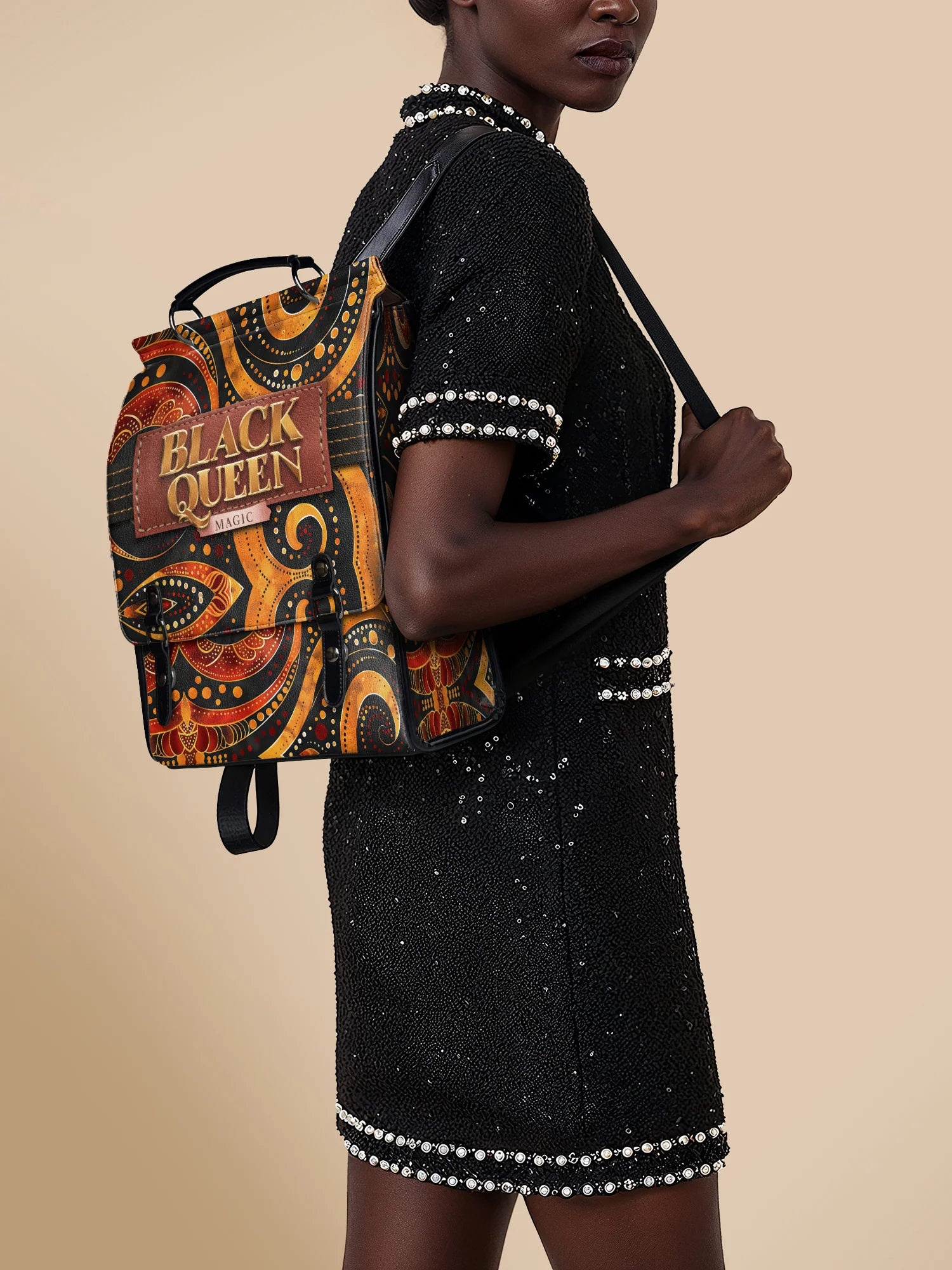 "Makeda" Leather Backpack - Image 3