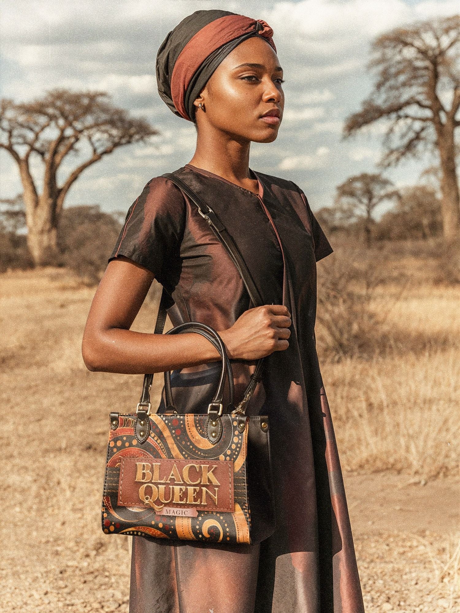 "Makeda" Small Leather Handbag - Image 3