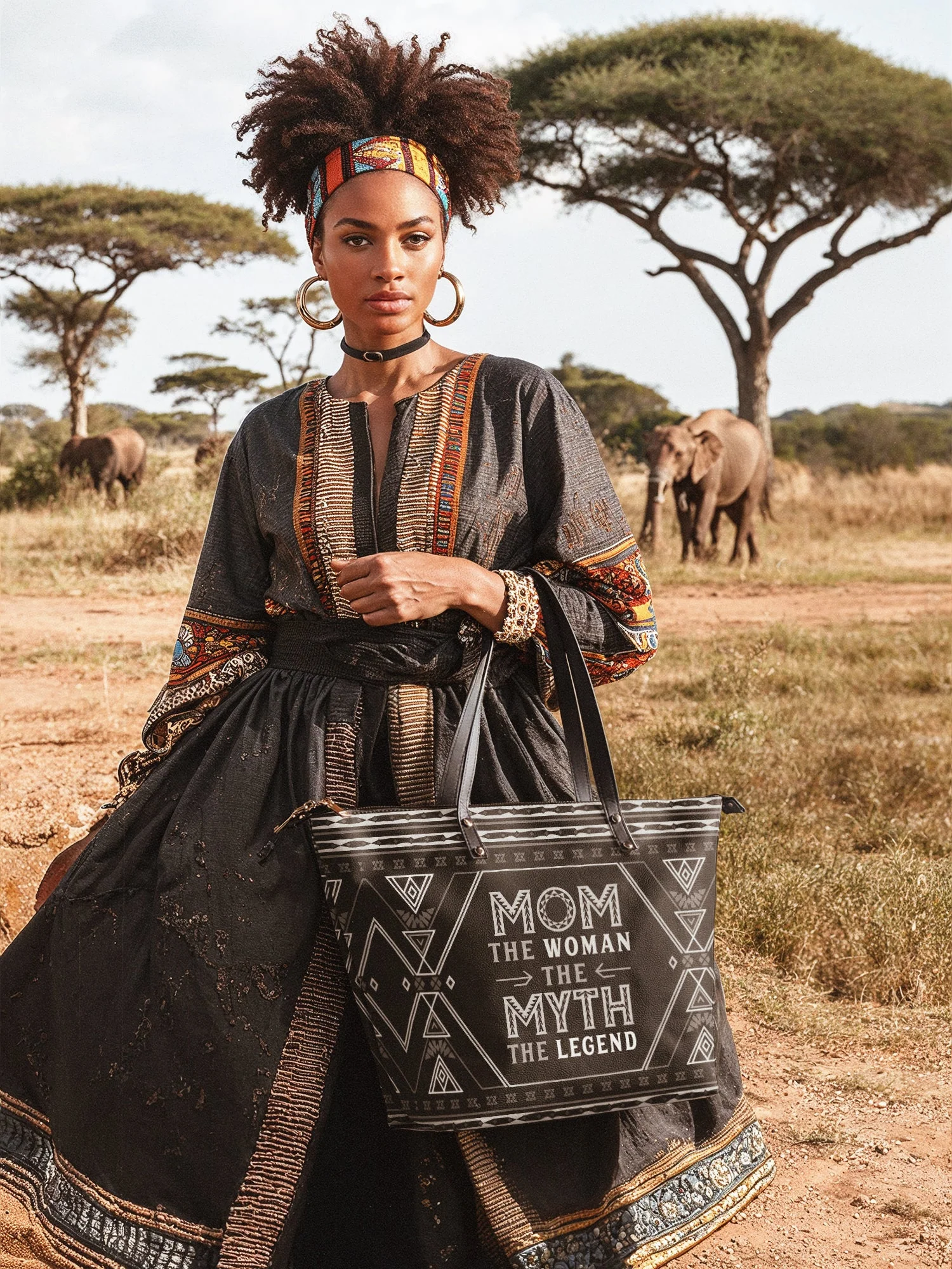 "Mamalore" Leather Tote Bag - Image 5