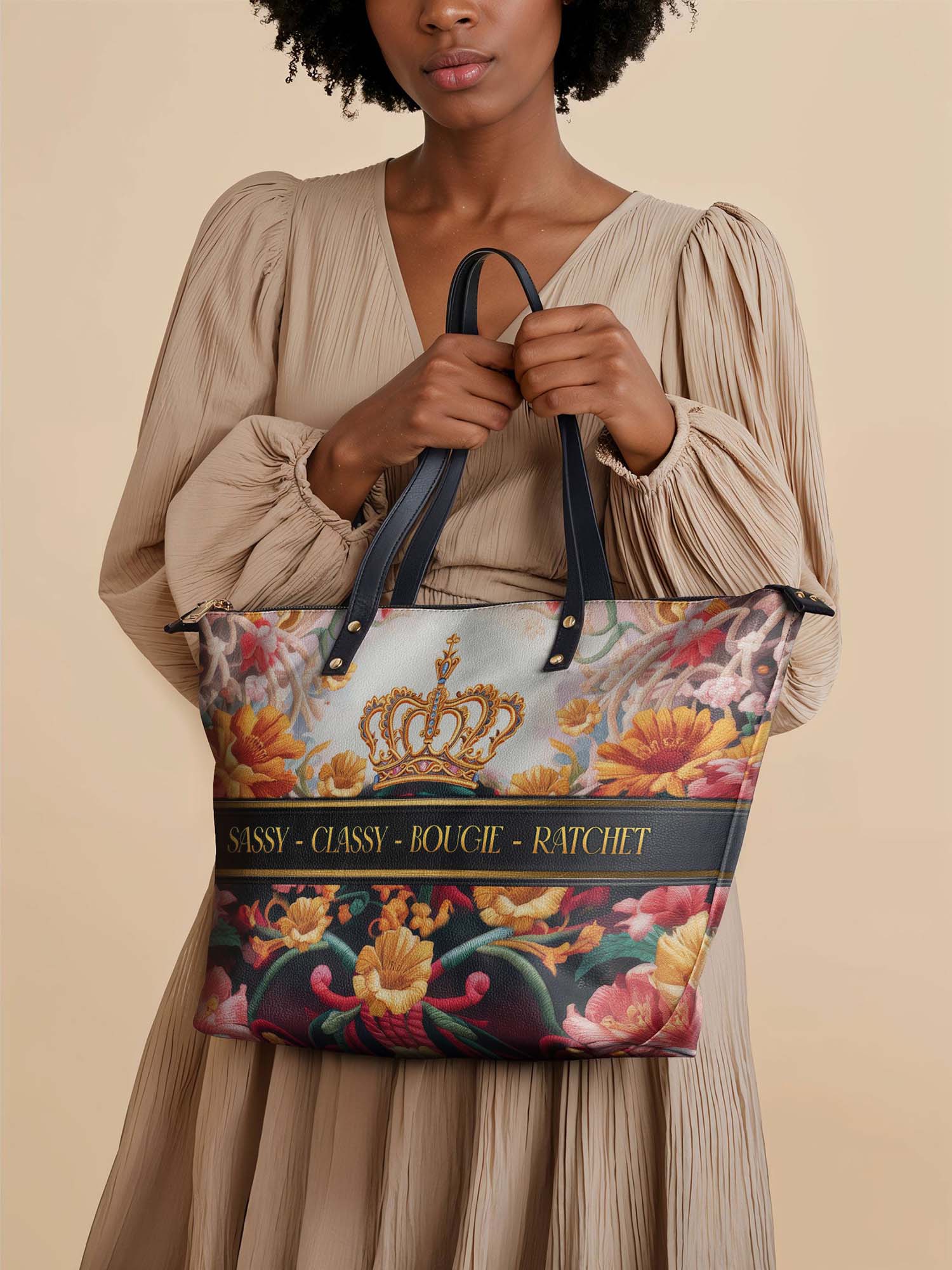 "Naija Royale" Leather Tote Bag - Image 3