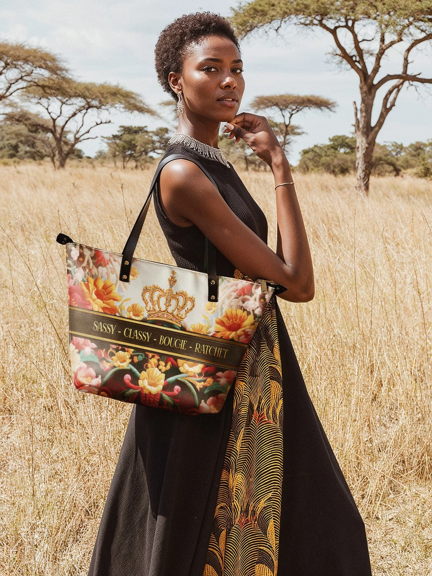 "Naija Royale" Leather Tote Bag - Image 4