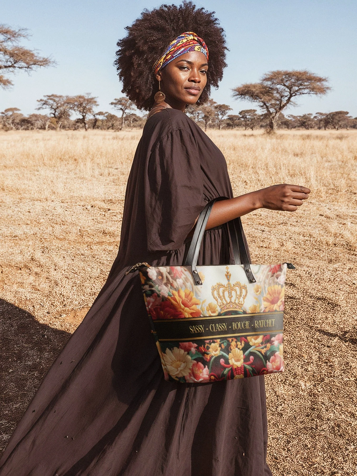 "Naija Royale" Leather Tote Bag - Image 5