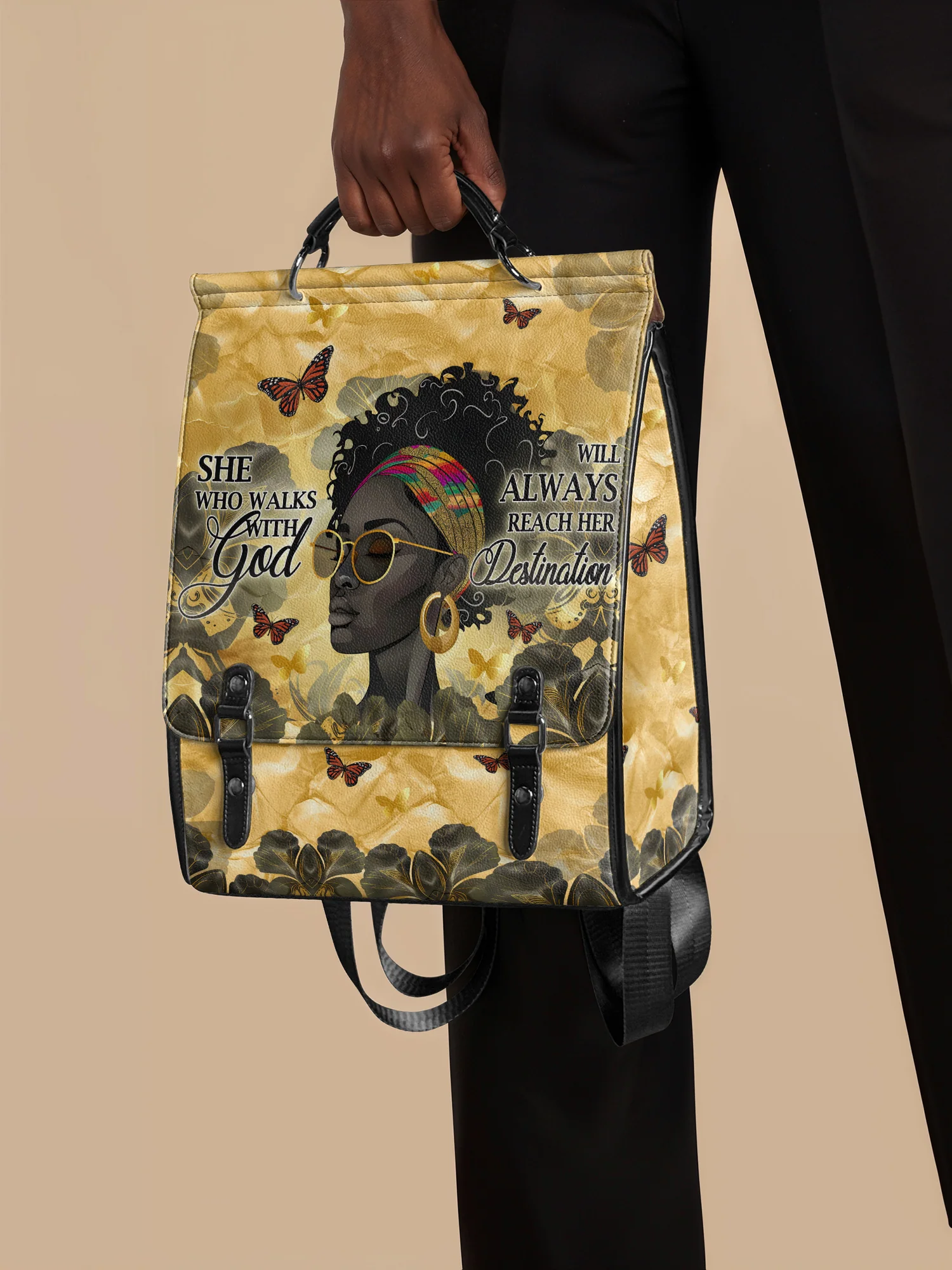 "Njia" Leather Backpack - Image 3