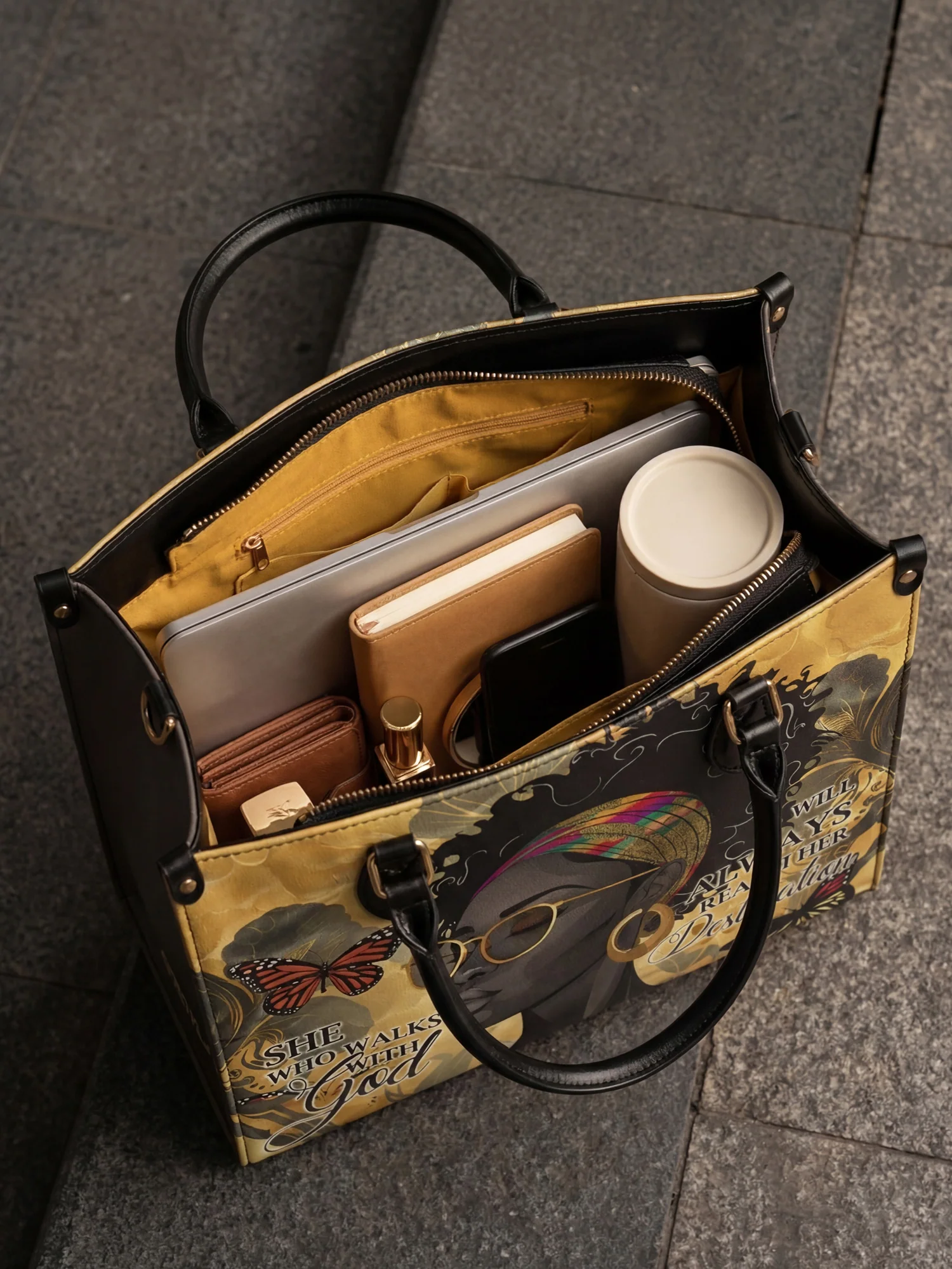 "Njia" Leather Handbag - Image 9