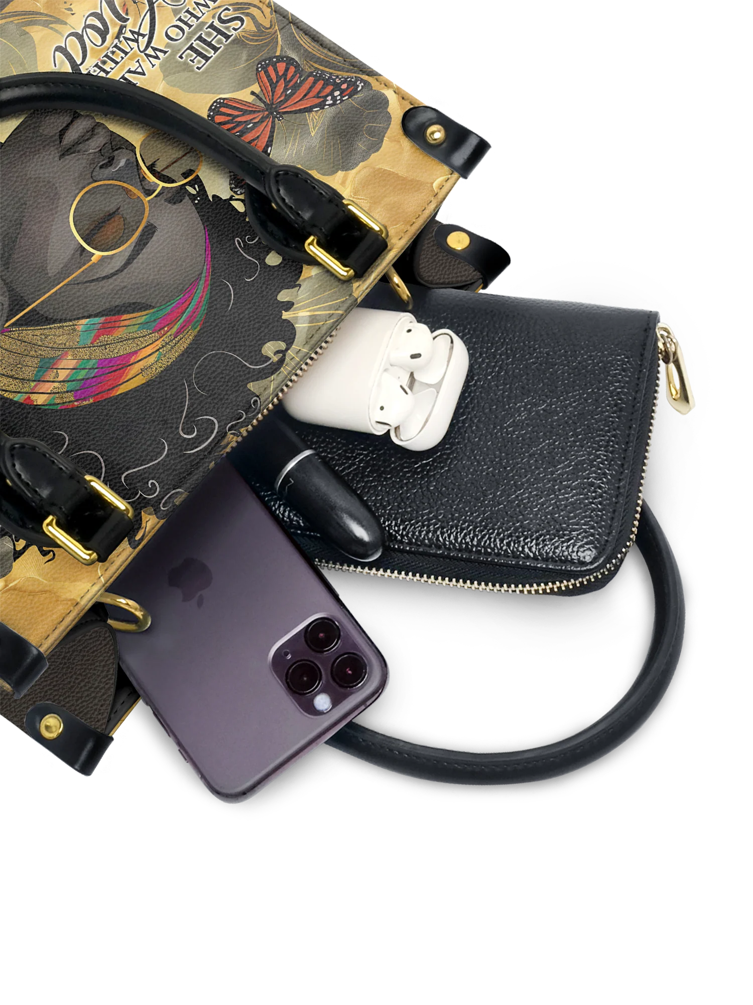"Njia" Small Leather Handbag - Image 5