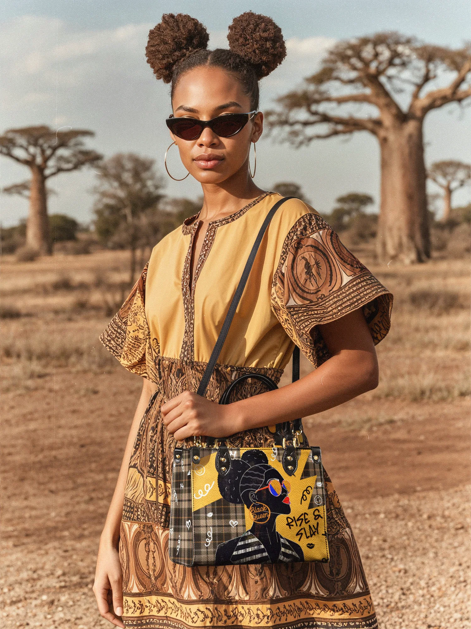 "Sanaa" Cornbread Small Leather Handbag - Image 3