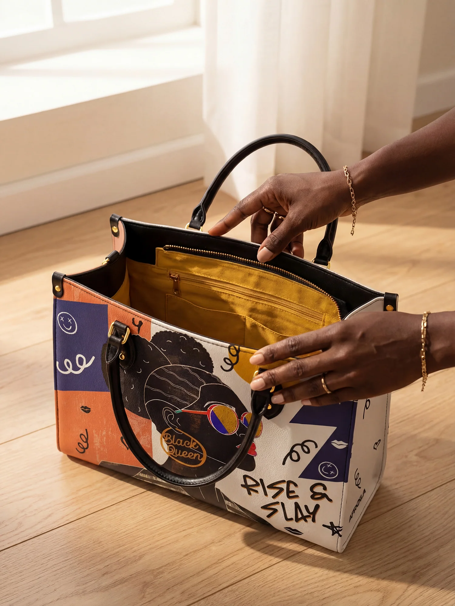 "Sanaa" Salt Pop Leather Handbag - Image 7