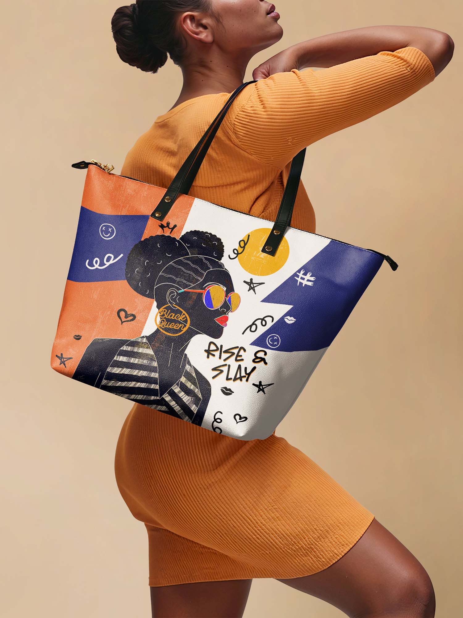 "Sanaa" Salt Pop Leather Tote Bag - Image 3