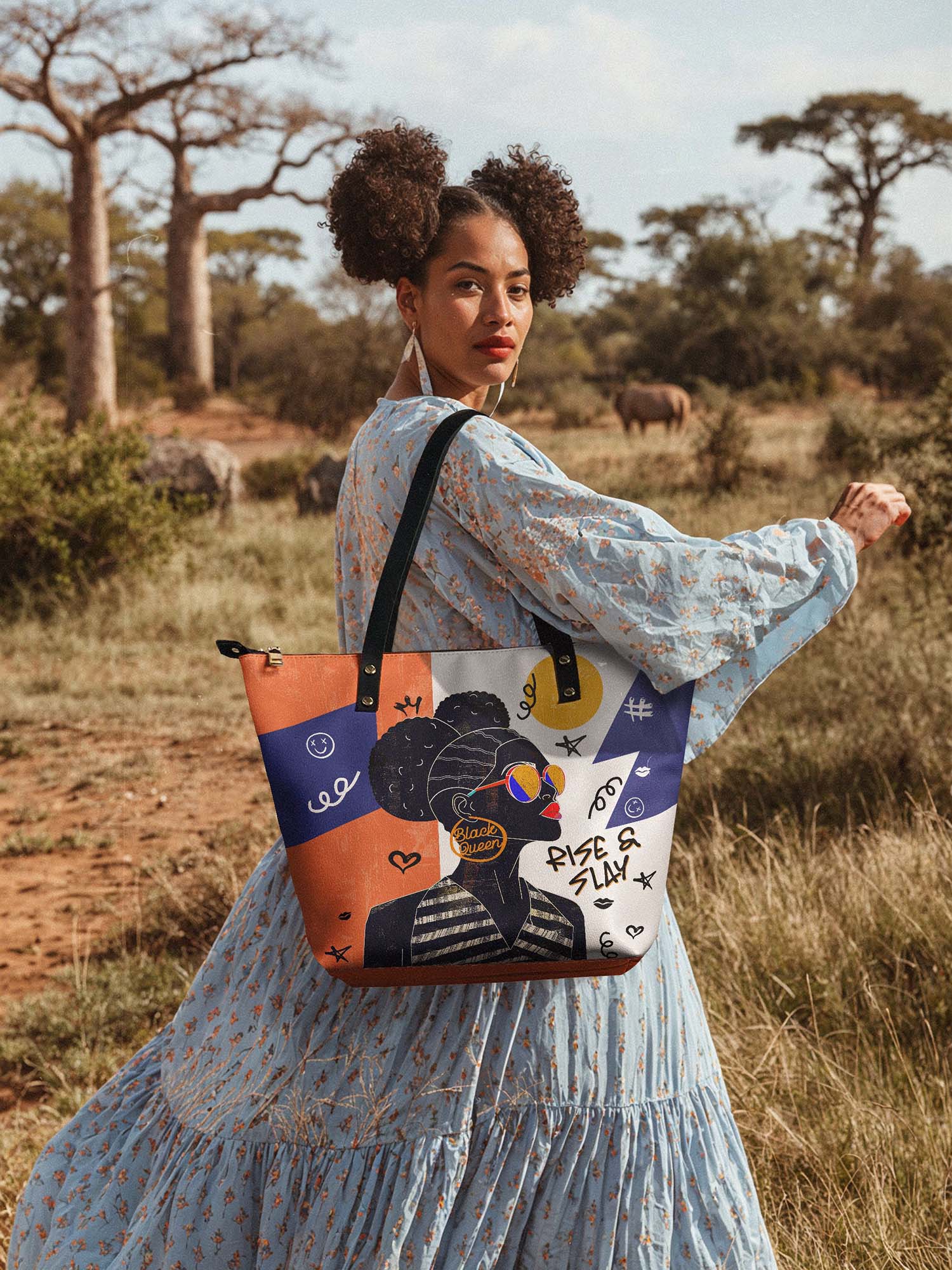 "Sanaa" Salt Pop Leather Tote Bag - Image 4