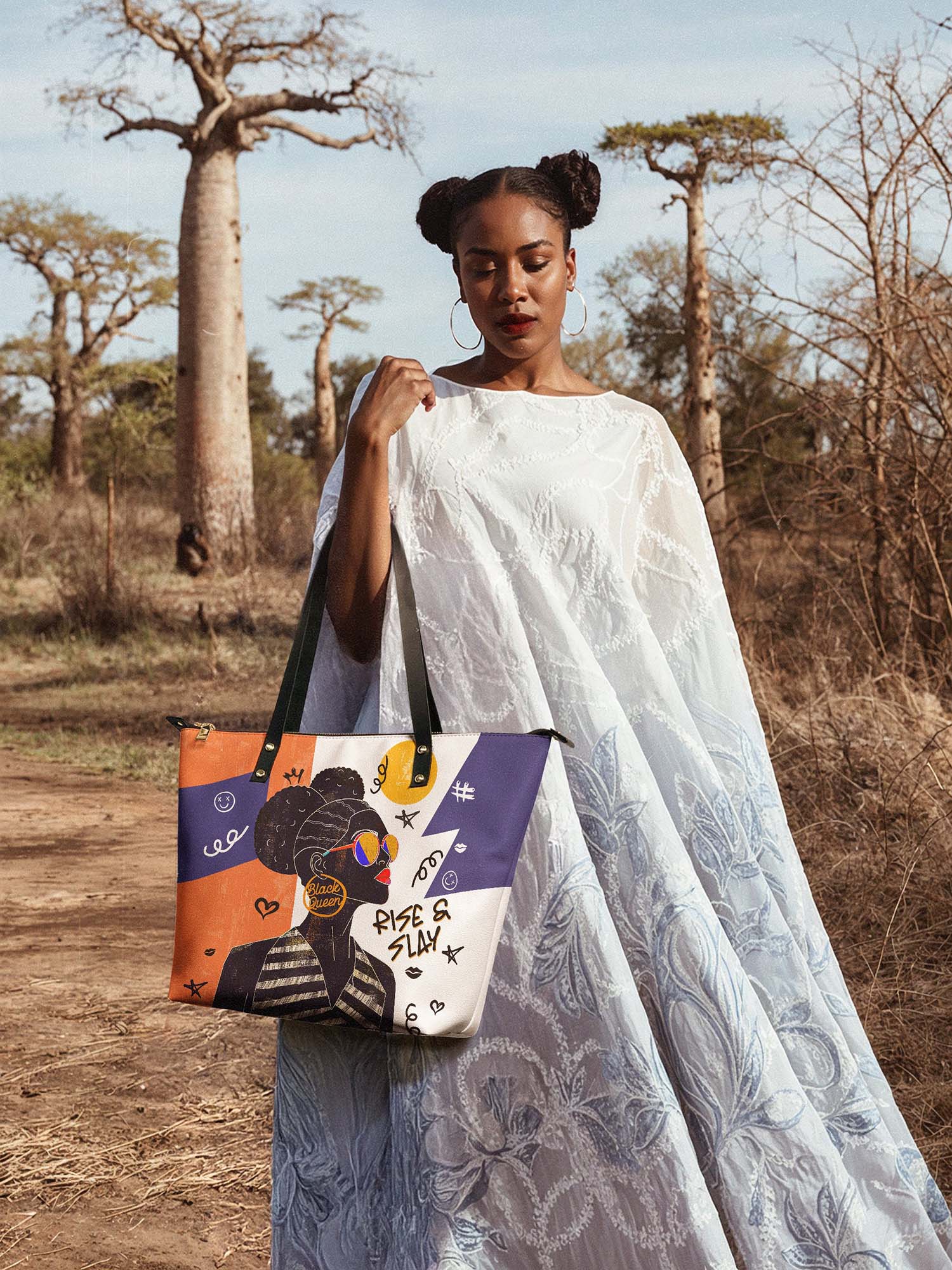 "Sanaa" Salt Pop Leather Tote Bag - Image 5
