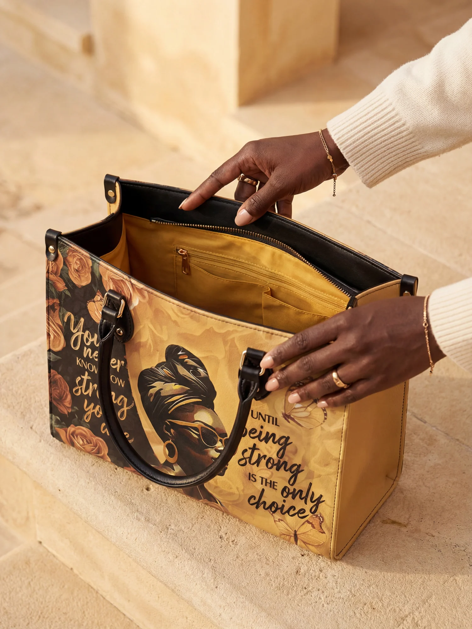 "Siyanda" Leather Handbag - Image 7