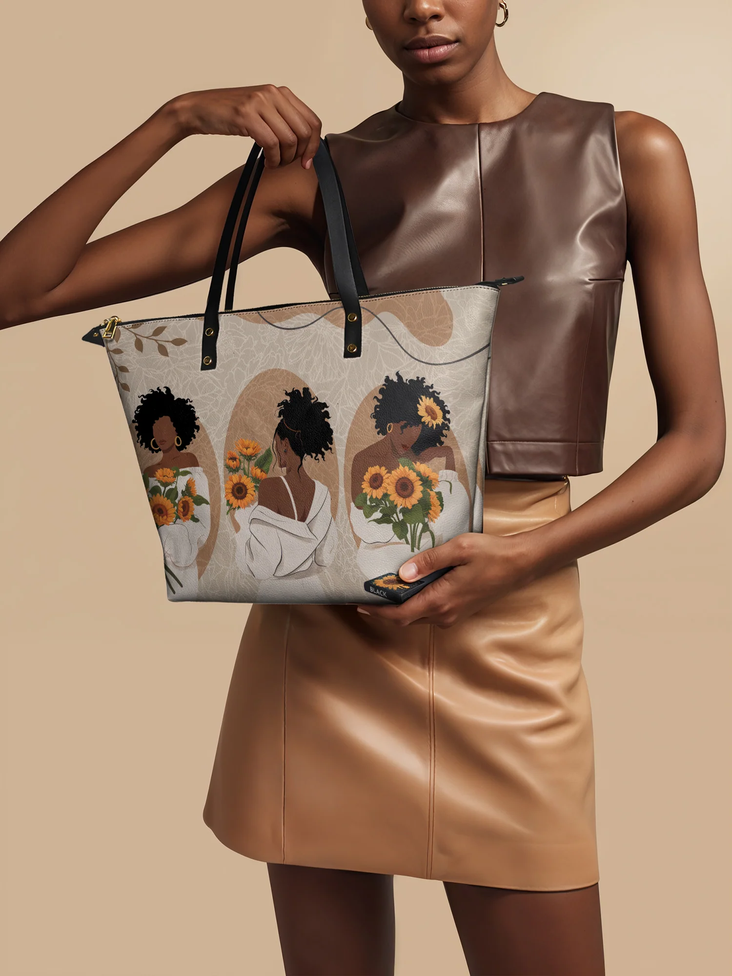 "Solina" Leather Tote Bag - Image 2
