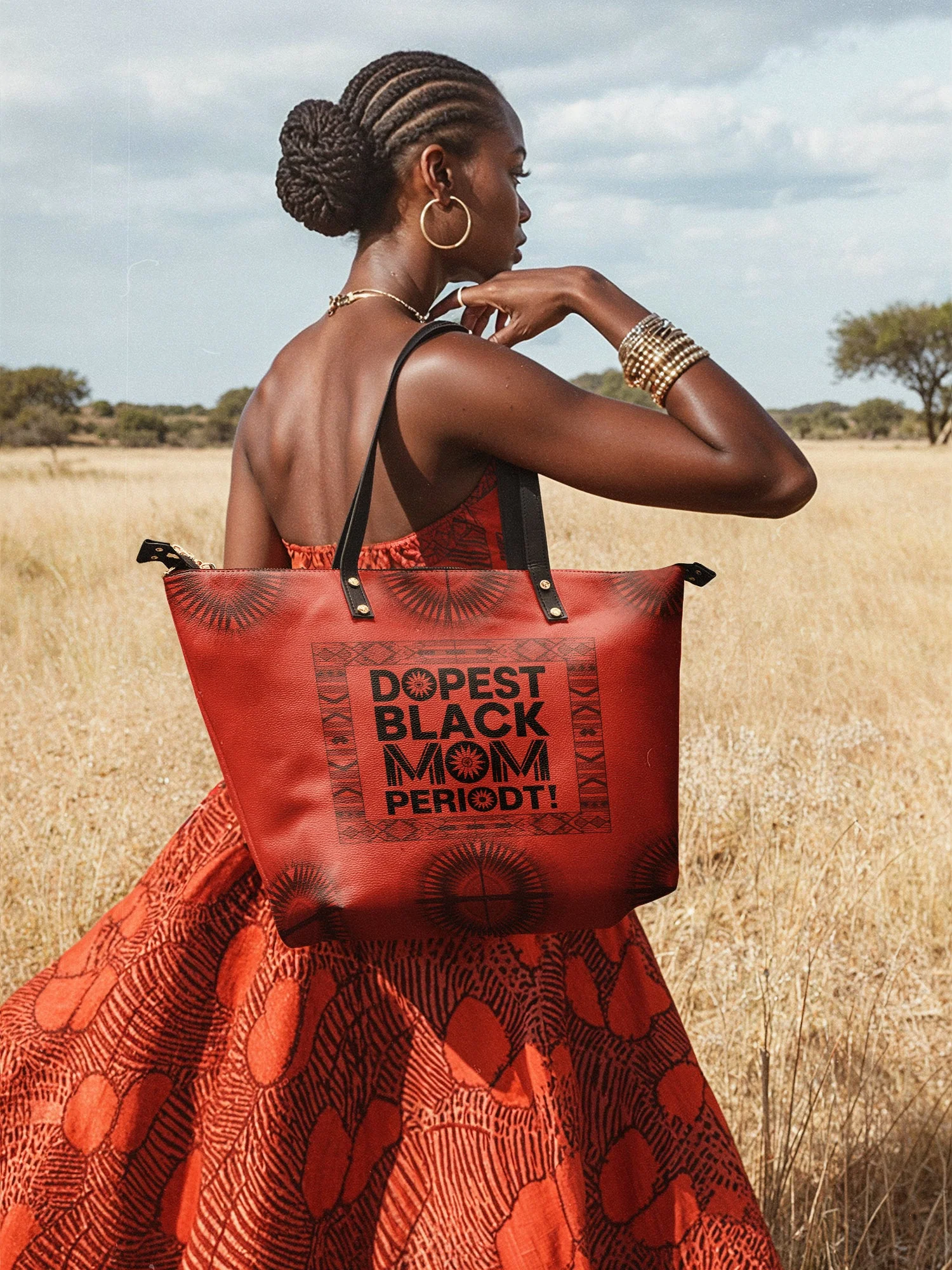 "Tajimom" Leather Tote Bag - Image 4
