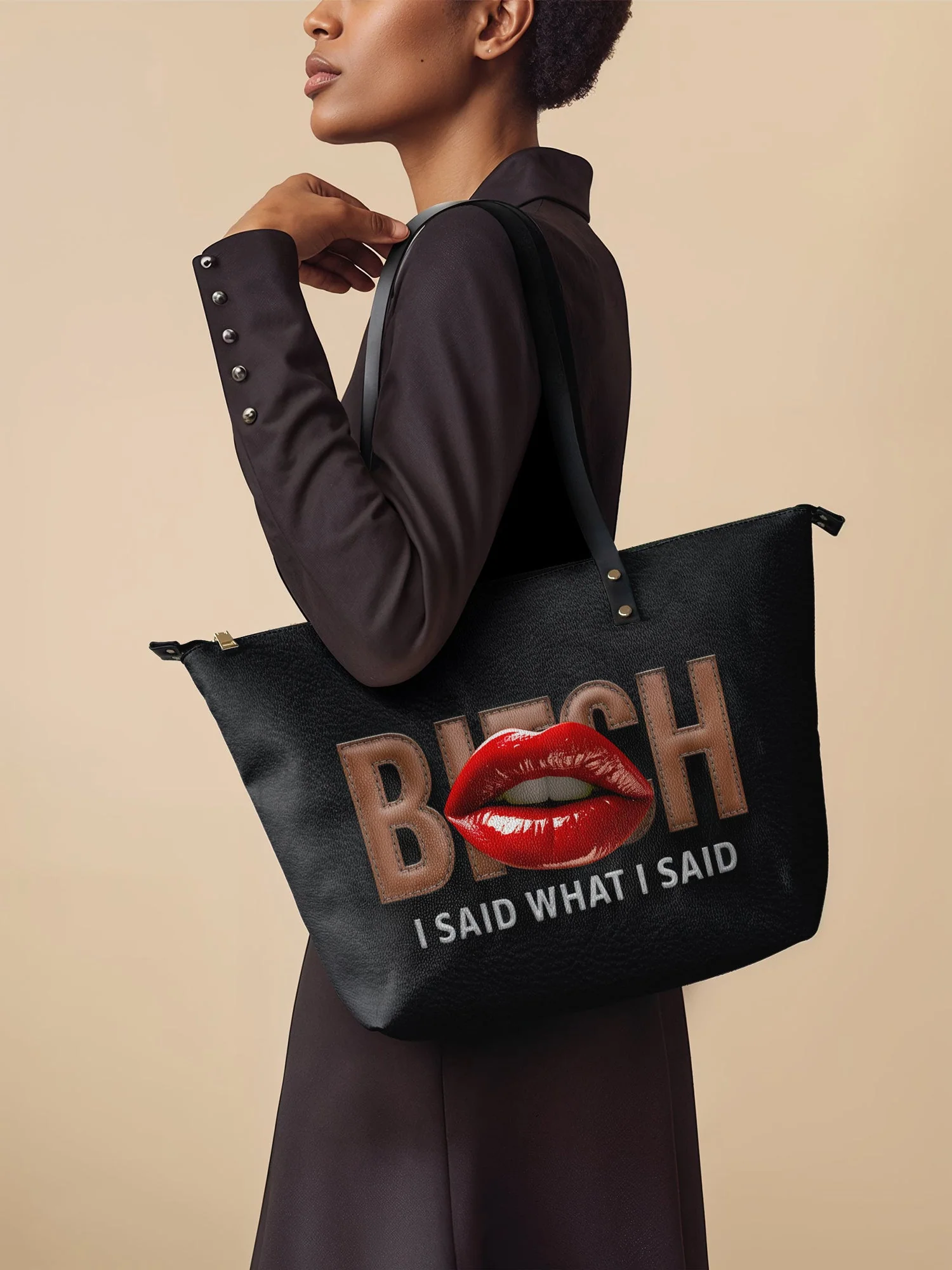 "Teyana" Leather Tote Bag - Image 3