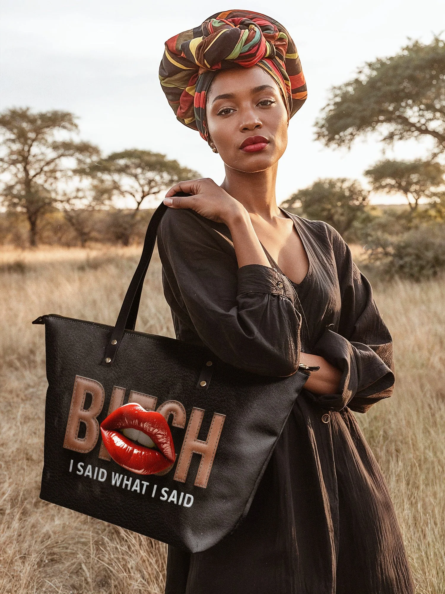 "Teyana" Leather Tote Bag - Image 4