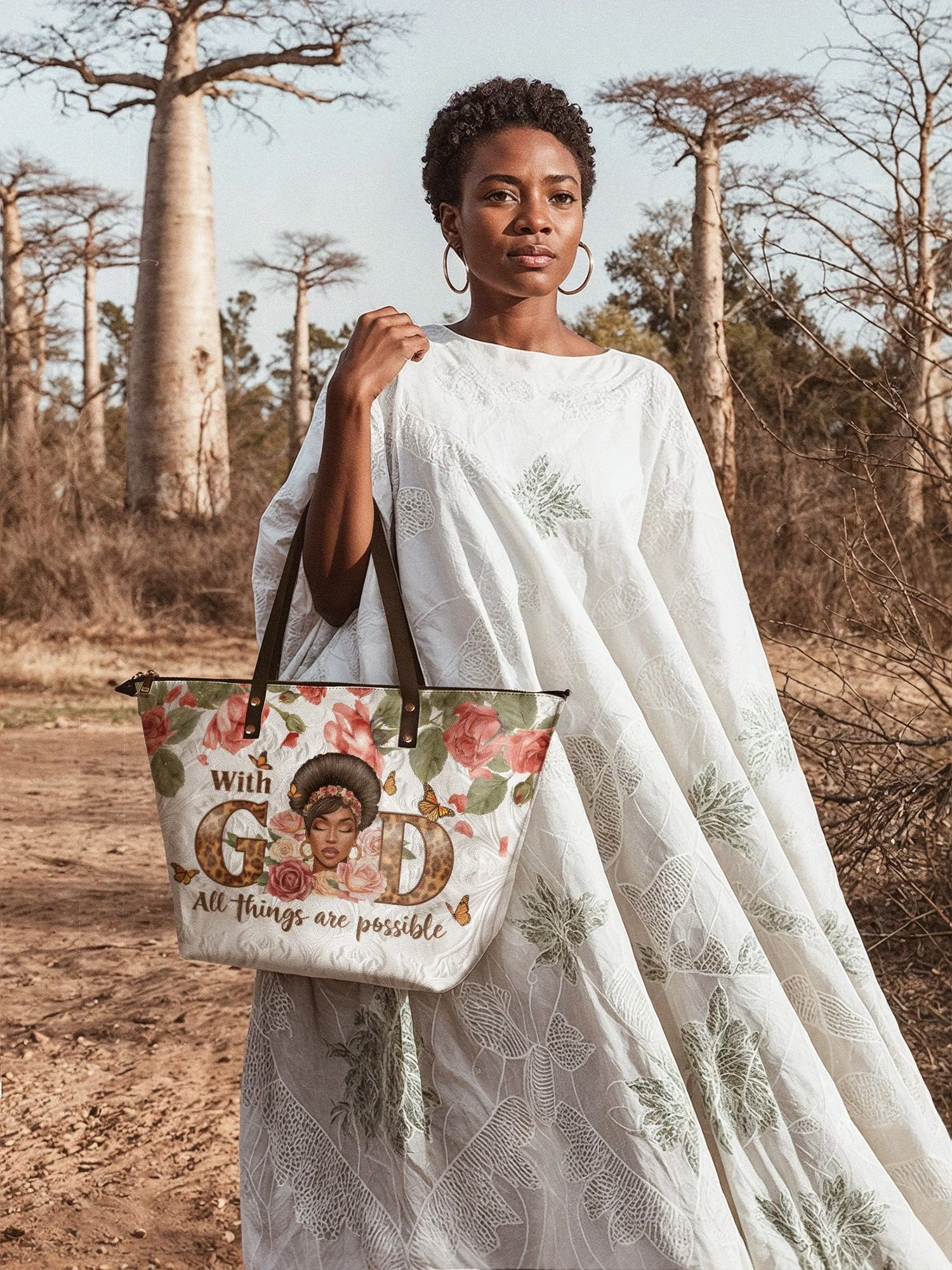"Zanira" Leather Tote Bag - Image 5