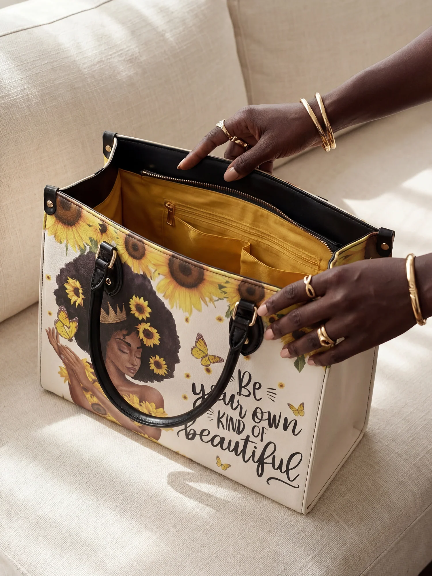 "Zuriya" Leather Handbag - Image 7
