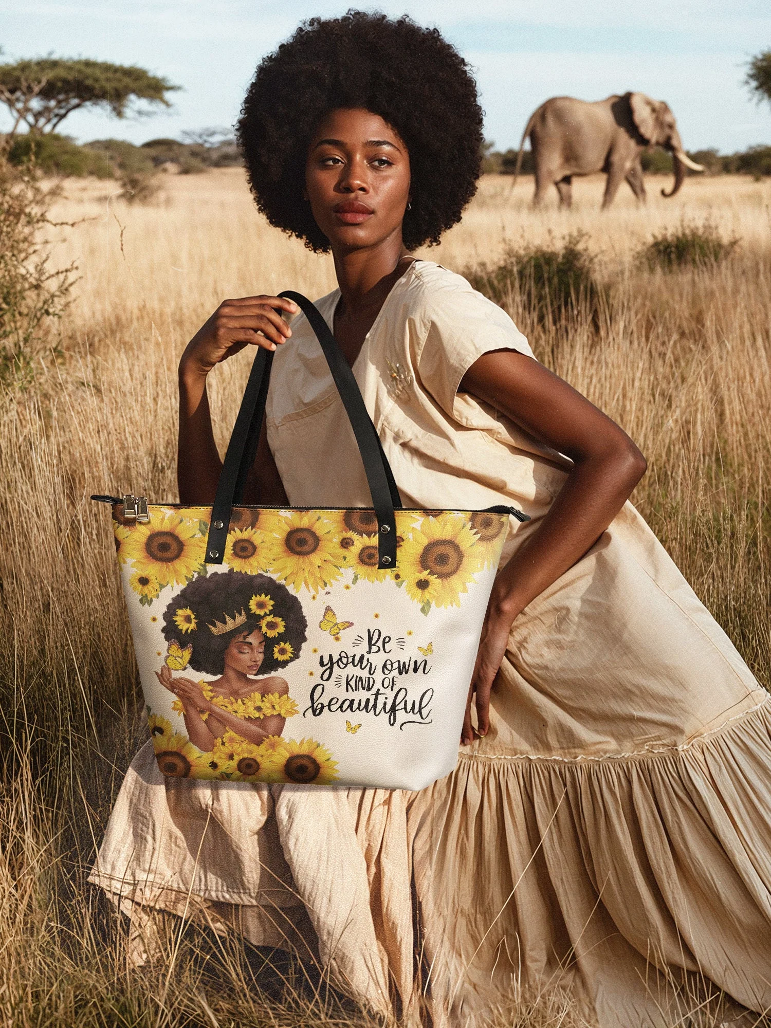 "Zuriya" Leather Tote Bag - Image 5